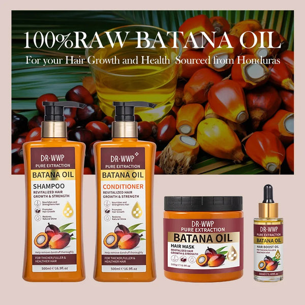 Batana Oil Shampoo & Conditioner Set for Hydrating Hair, Improving Dryness and Frizz