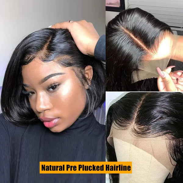 250%Density 13x4 Lace Frontal Wigs Silky Straight Human Hair 4x4 5x5 HD Lace Front Bob Wigs Pre Cut Glueless Straight Bob Wigs