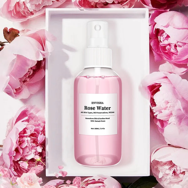 Rose Water For Face Facial Toner Organic Rose Petals Essence Moisturizing Serum Refresh Elastic Shrink Pores Skin Care