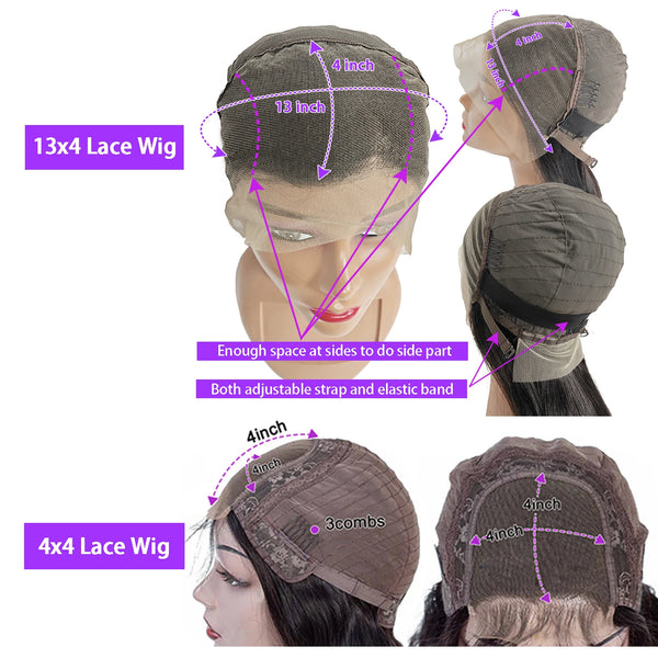 Short Bob Wig 100% Human Hair Bone Straight Lace Front Wig Invisible 13x4 Lace Wigs For Black Women Natural Black 200 Density