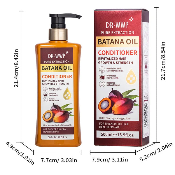 Batana Oil Shampoo & Conditioner Set for Hydrating Hair, Improving Dryness and Frizz